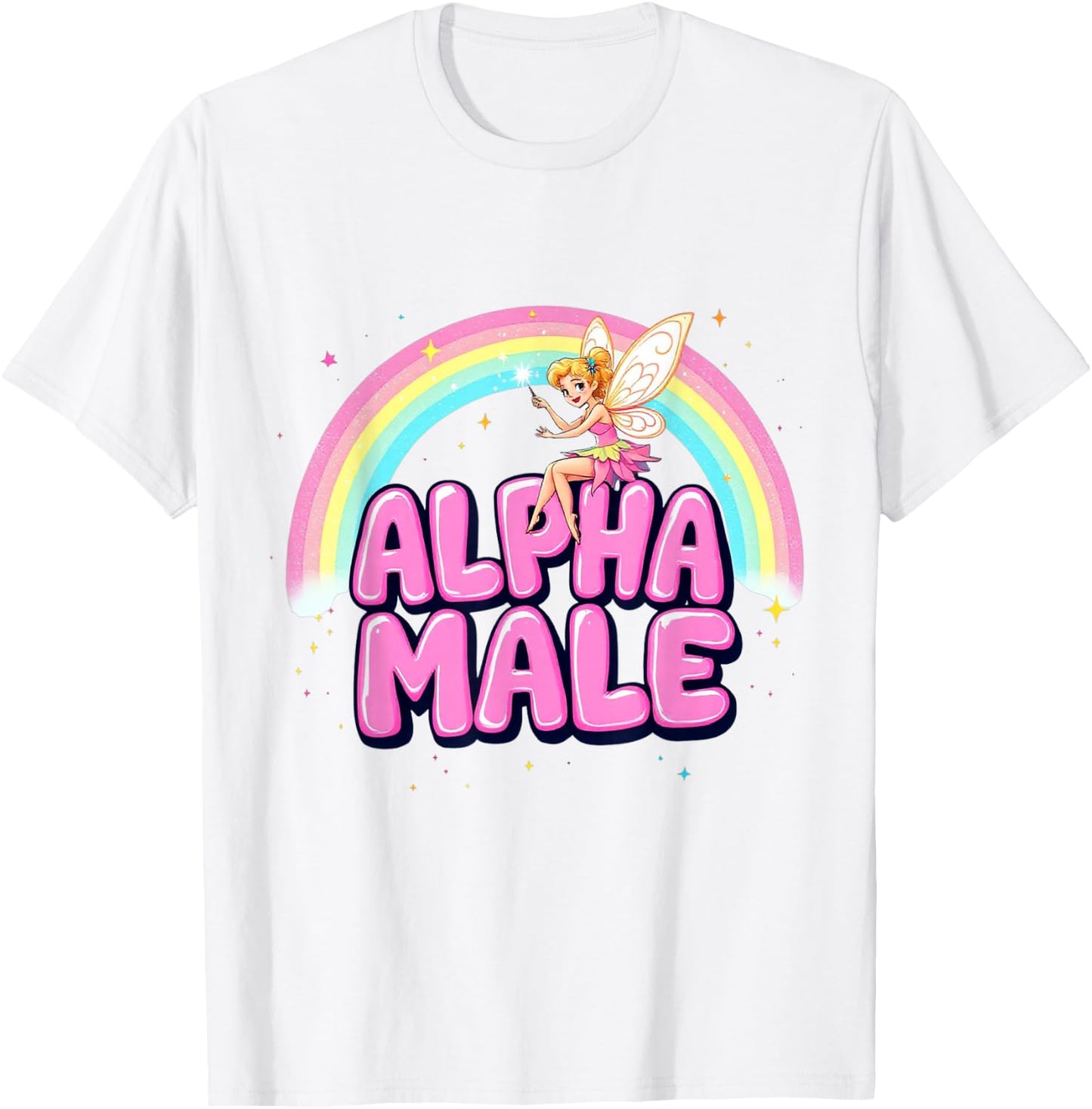 Cute Alpha Male Fairy Funny Sarcastic Humor Ironic Men T-Shirt - T-Shirt | White