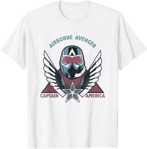 Marvel Captain America: Brave New World Airborne Avenger Cap T-Shirt - T-Shirt | White