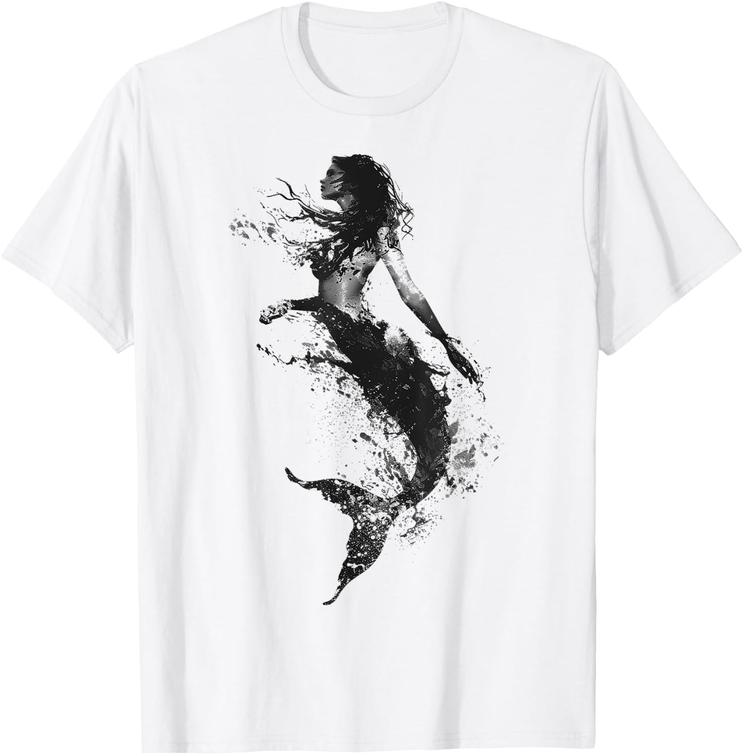Mermaid Drawing Animal Art Mermaid T-Shirt - T-Shirt | White