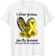 Leopard Heart I Wear Yellow For My Husband Sarcoma Cancer T-Shirt - T-Shirt | White