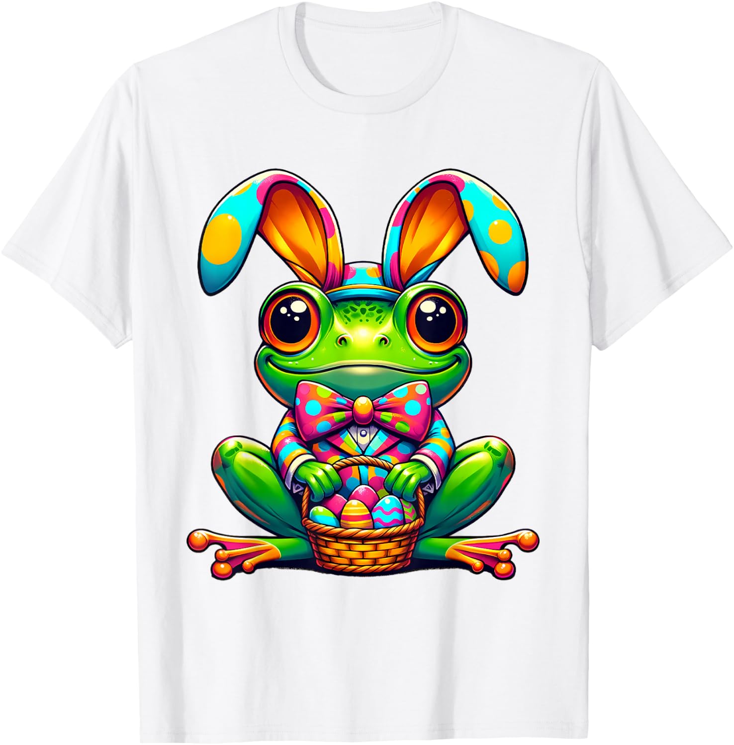 Easter Frog Bunny Ears Women Men Kids T-Shirt - T-Shirt | White