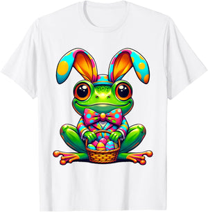 Easter Frog Bunny Ears Women Men Kids T-Shirt - T-Shirt | White