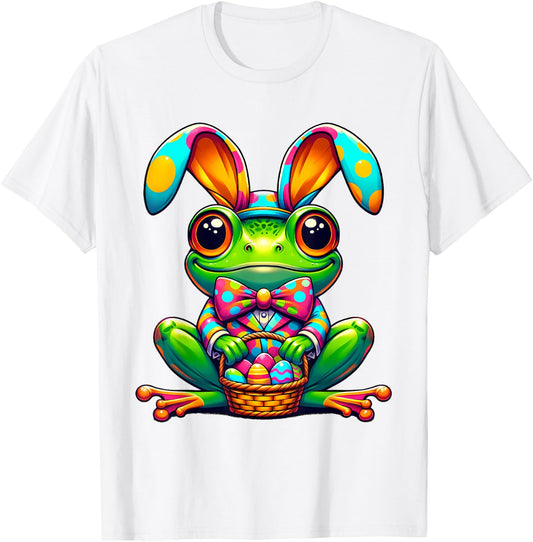 Easter Frog Bunny Ears Women Men Kids T-Shirt - T-Shirt | White