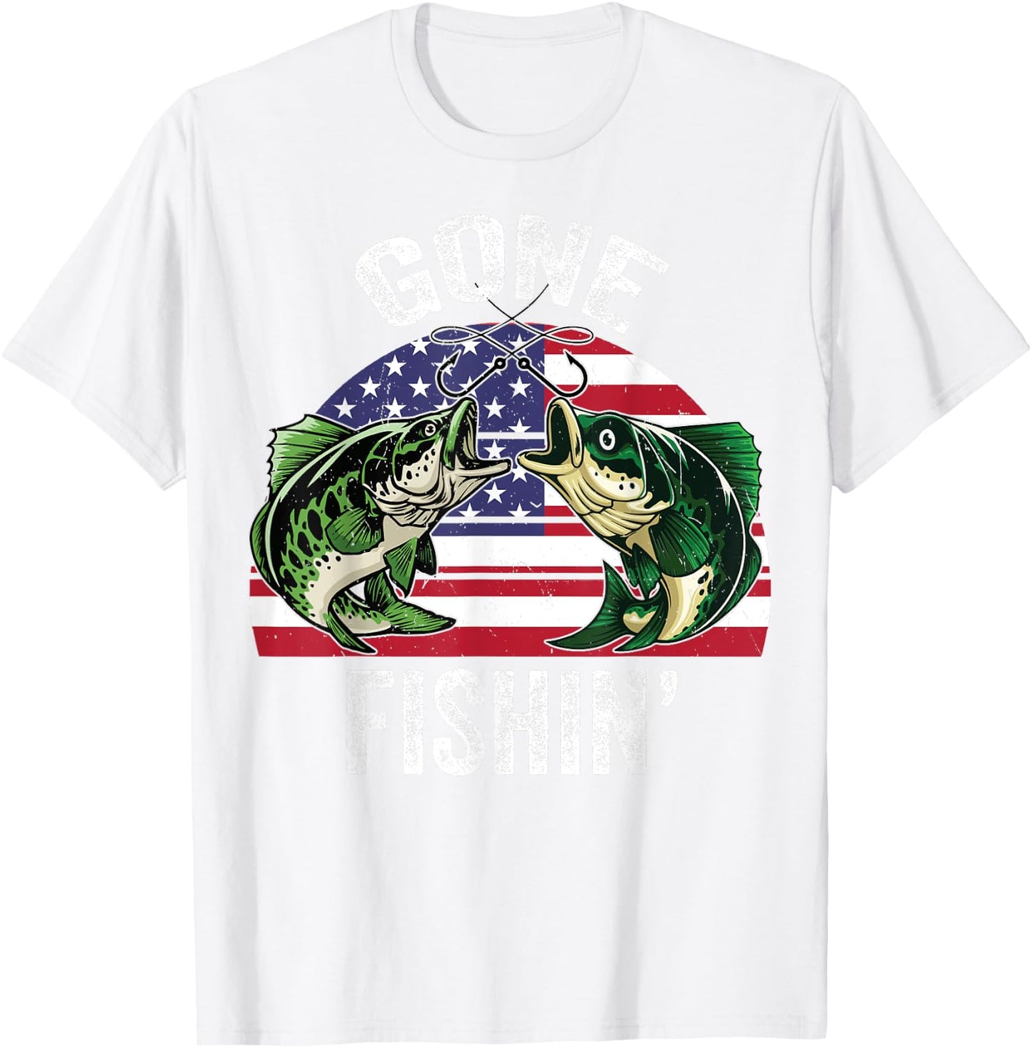 Gone Fishing Dad Shirt Fathers Day Gift Grandpa T-Shirt - T-Shirt | White