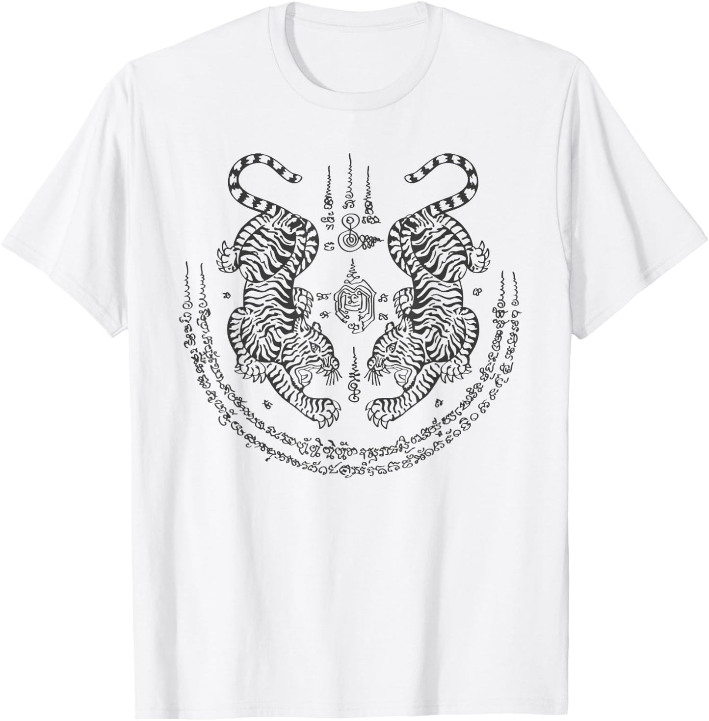 Twin Tiger Muay Thai Shorts Thailand Martial Arts Boxing , White, s T-Shirt - T-Shirt | White