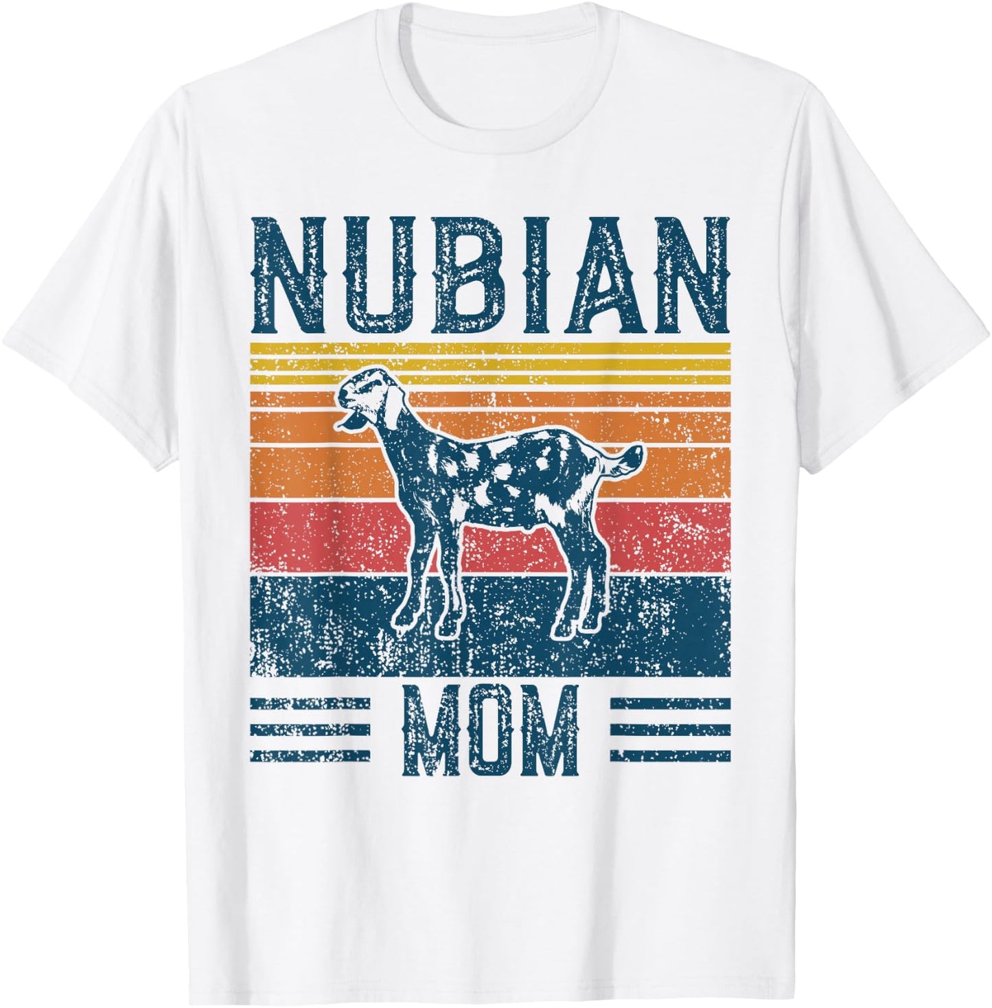 Best Goat Mom Women - Vintage Nubian Goat T-Shirt - T-Shirt | White
