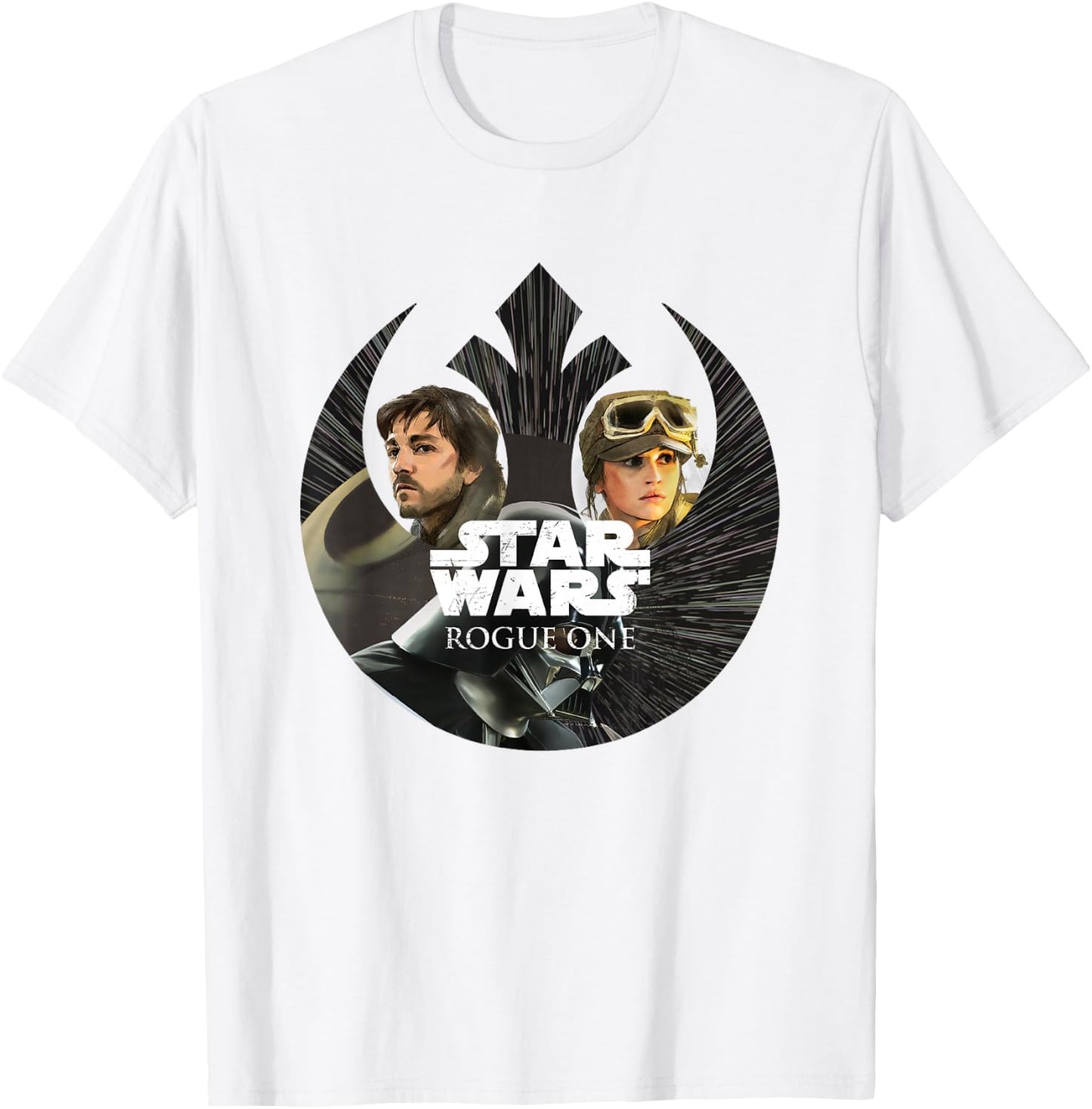 Star Wars Rogue One Cassian Jyn Iconic Rebel Resistance Logo T-Shirt - T-Shirt | White