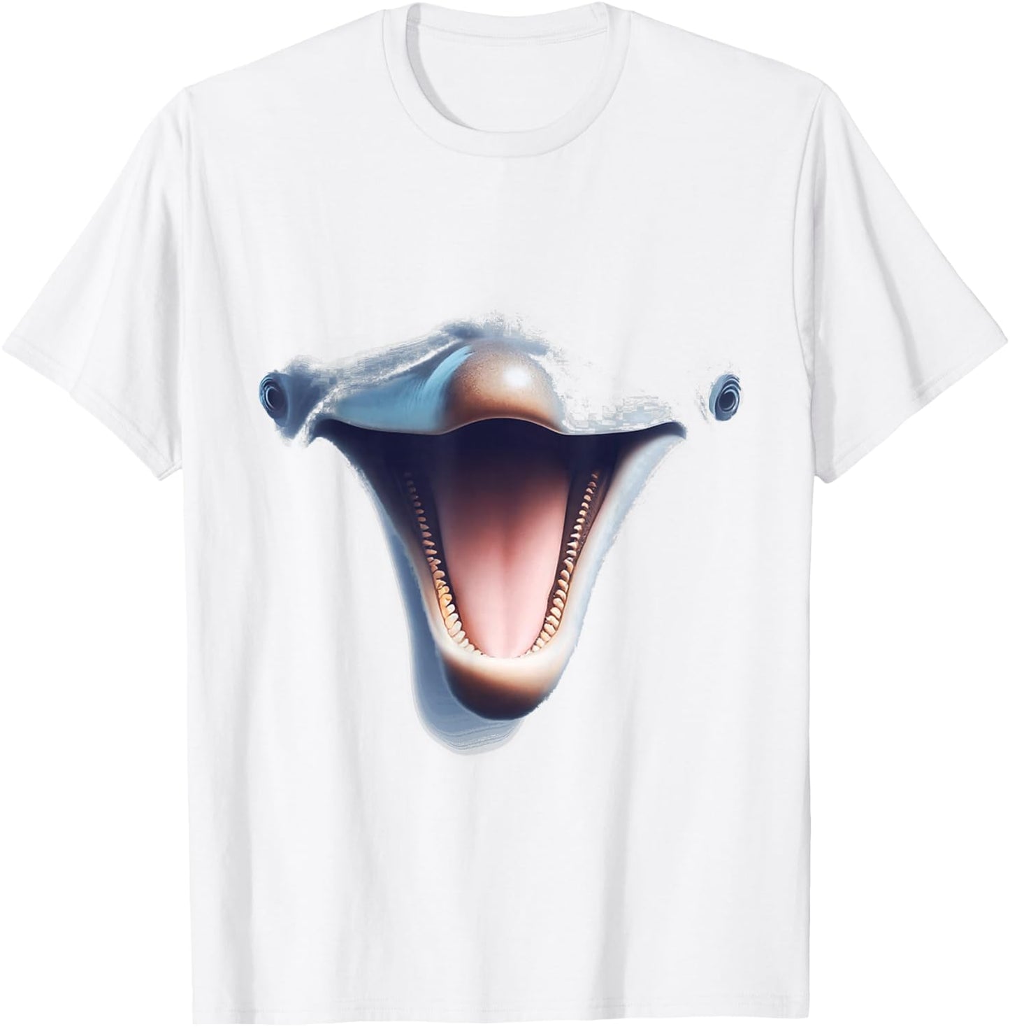 Dolphin Face, Funny Dolphin Spirit Costume , Blue, S T-Shirt - T-Shirt | White