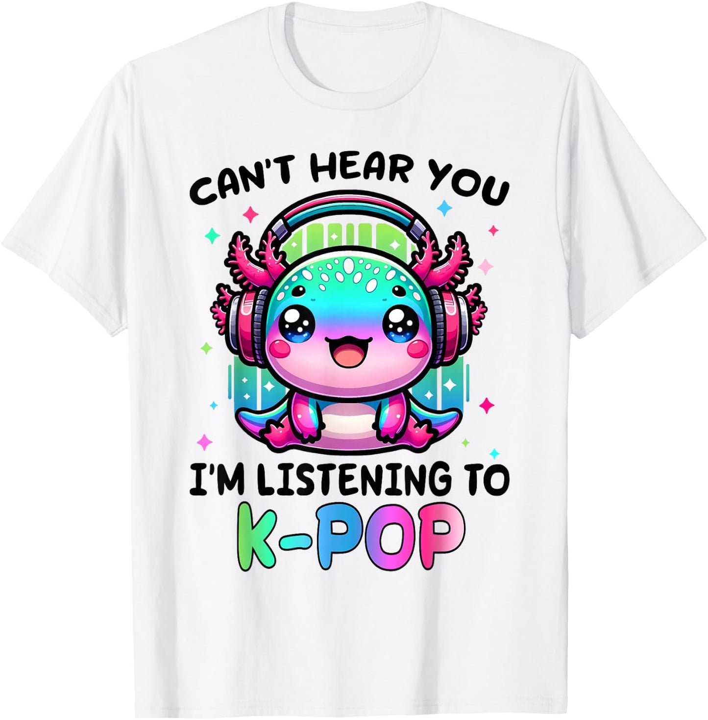 Funny Axolotl K-pop Kids Teens Girls K pop Korean Pop Music T-Shirt - T-Shirt | White