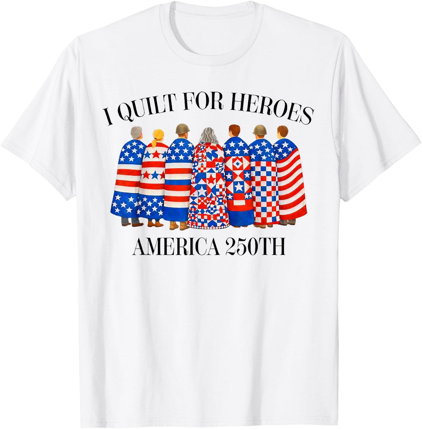 Patriotic Quilter, Fourth of July Quilt Lover T-Shirt - T-Shirt | White