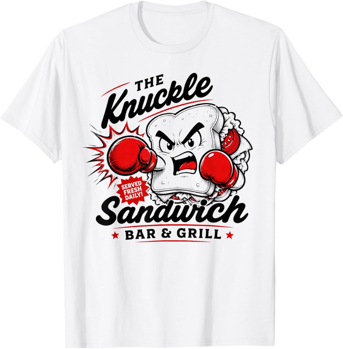 The Knuckle-Sandwich Bar & Grill Fighting Joke Bar Humor T-Shirt - T-Shirt | White