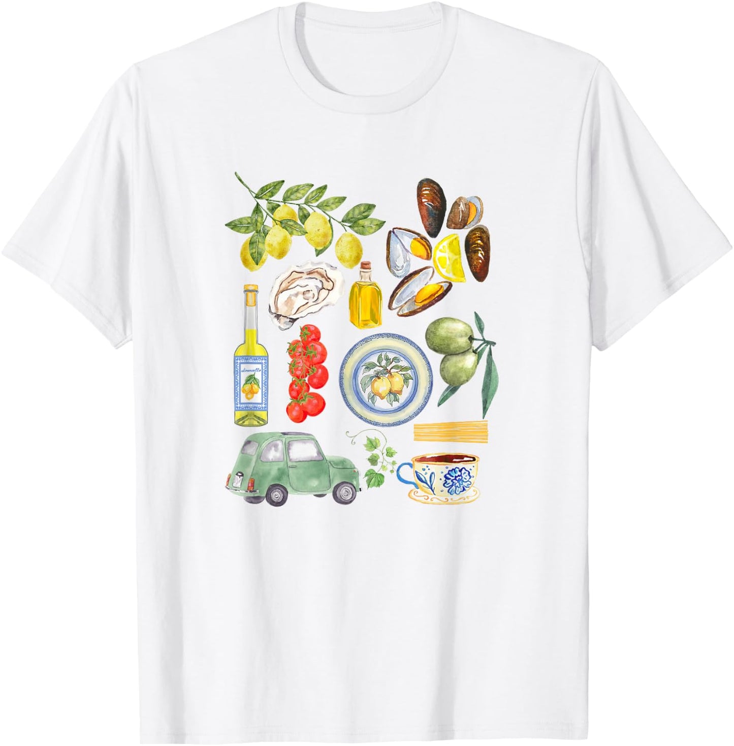 Italian summer Sardines tinned fish tomato girl food lover T-Shirt - T-Shirt | White