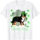 St Patricks Day Dog T Shirt Bernese Mountain Dog Men Women Kids T-Shirt - T-Shirt | White