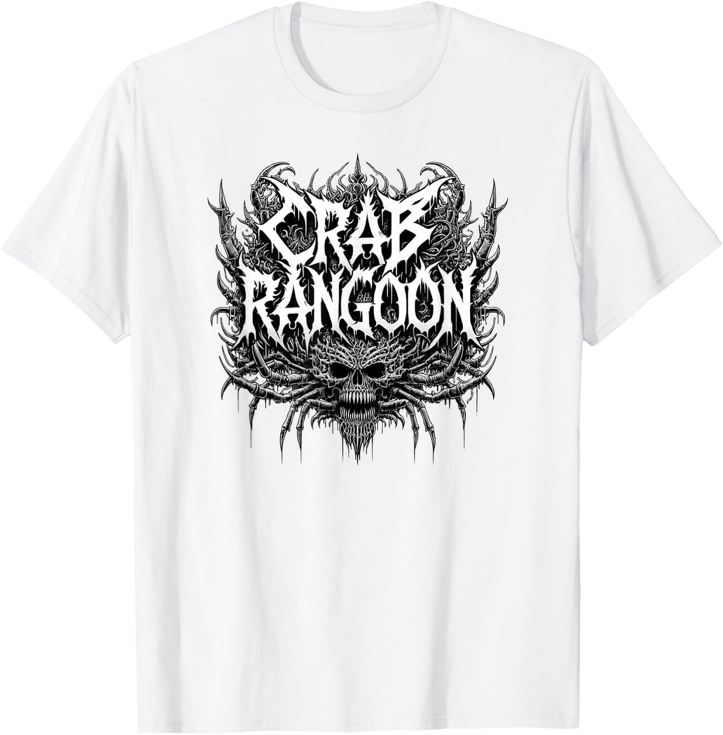 CRAB RANGOON Metal Shirt Dank Meme Funny Cursed Meme T-Shirt - T-Shirt | White