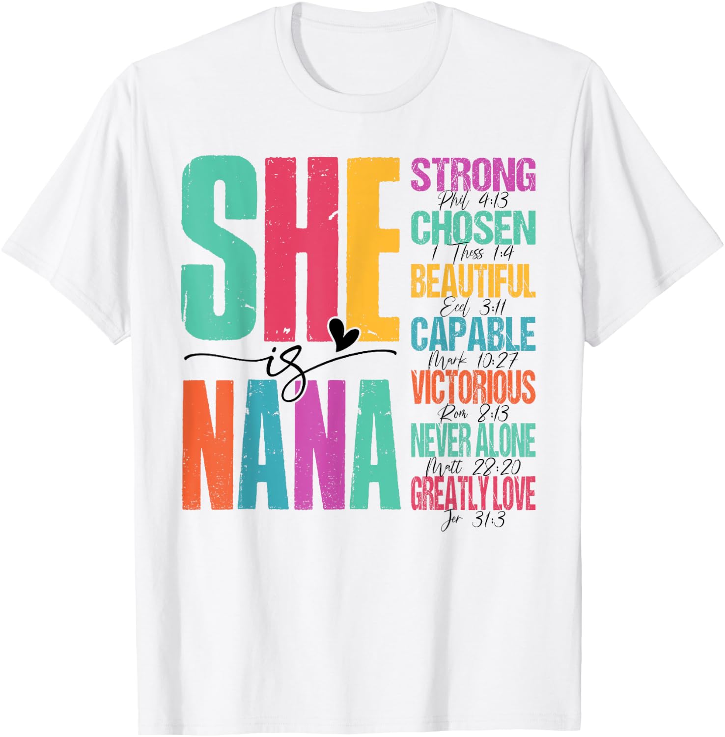 Retro She Is Nana Christian Happy Mothers Day Women T-Shirt - T-Shirt | White
