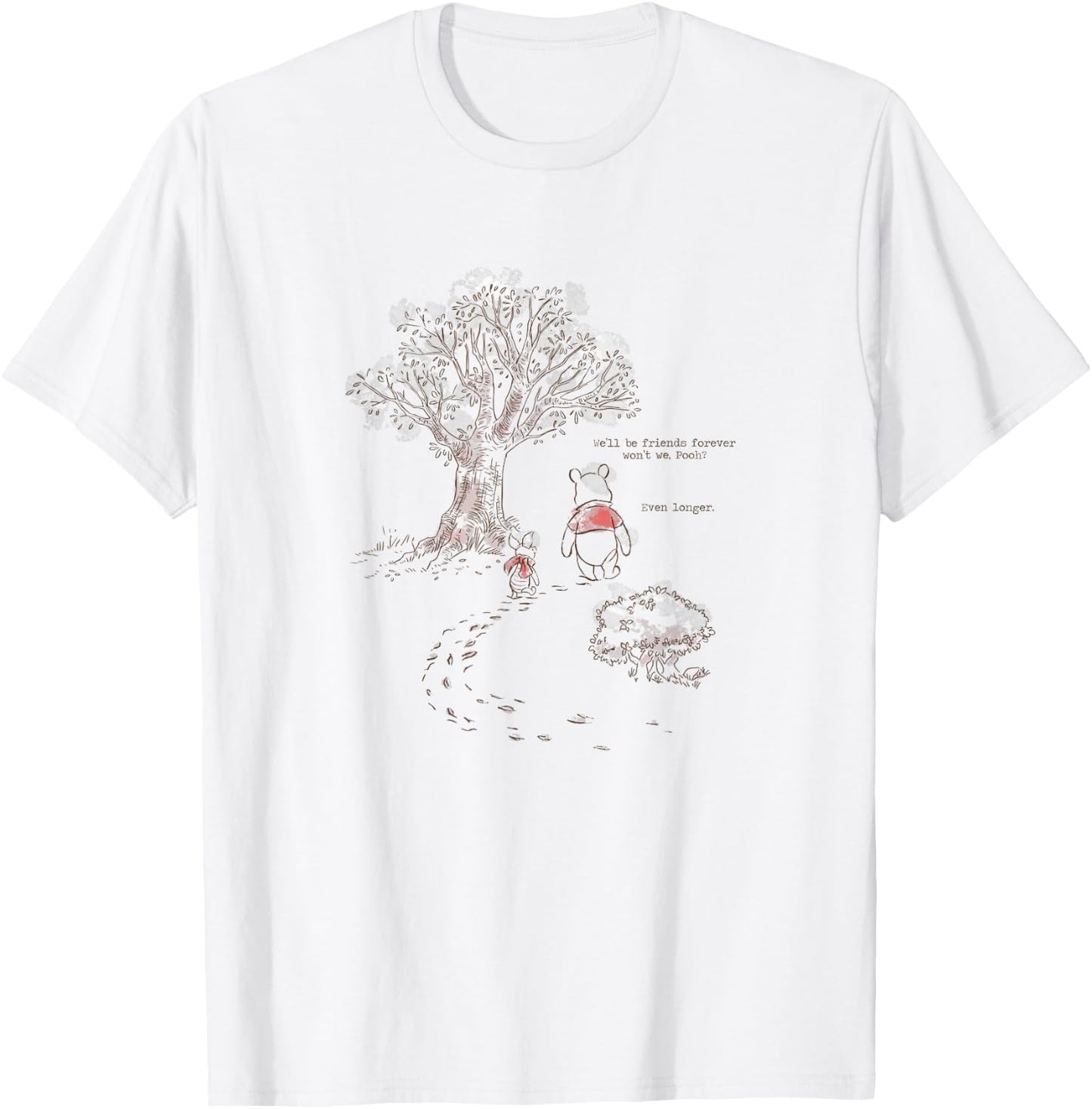 Disney Winnie The Pooh & Piglet Always Friends Forever , White T-Shirt - T-Shirt | White