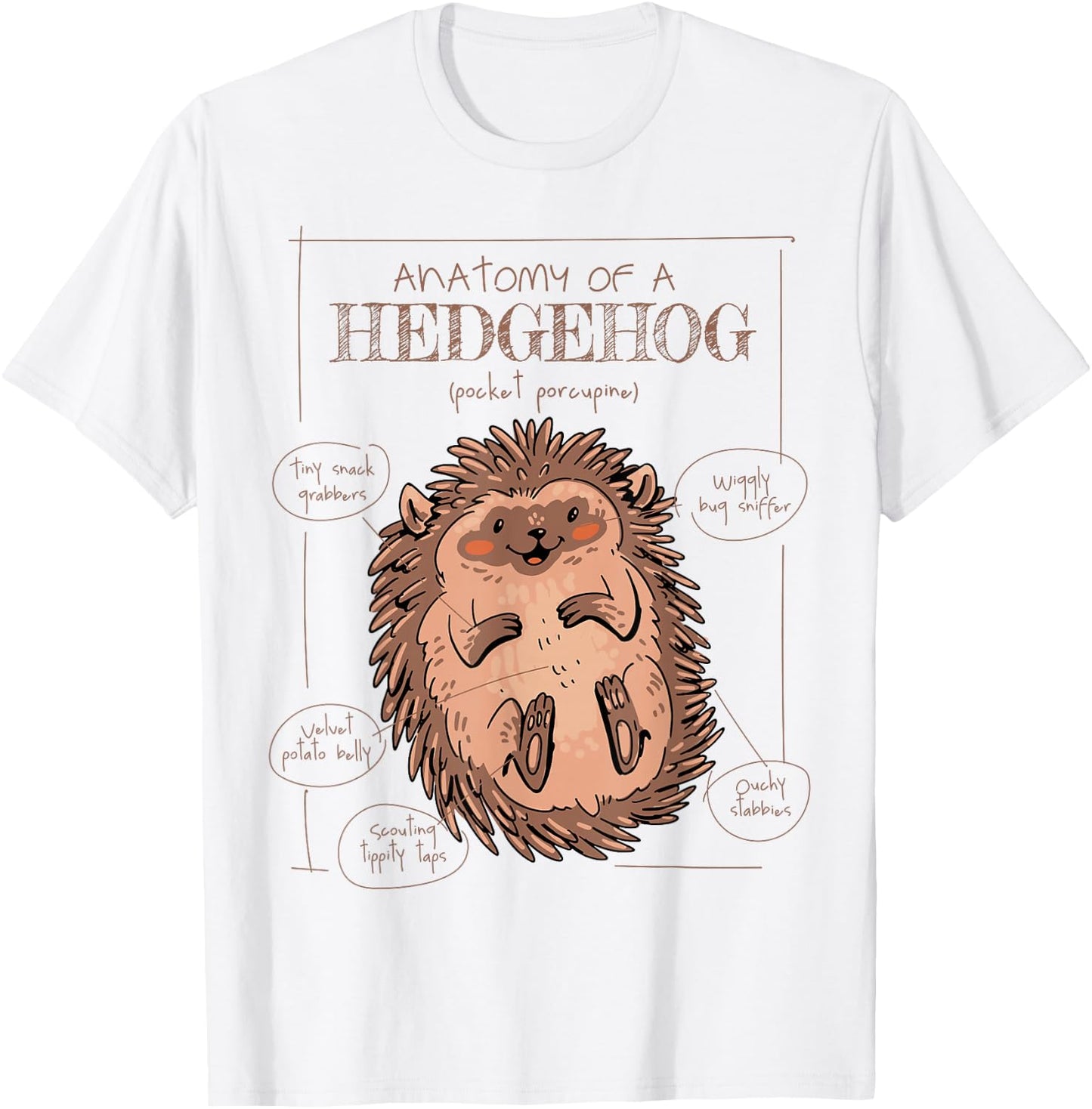 Anatomy of a Hedgehog - Pocket Porcupine T-Shirt - T-Shirt | White