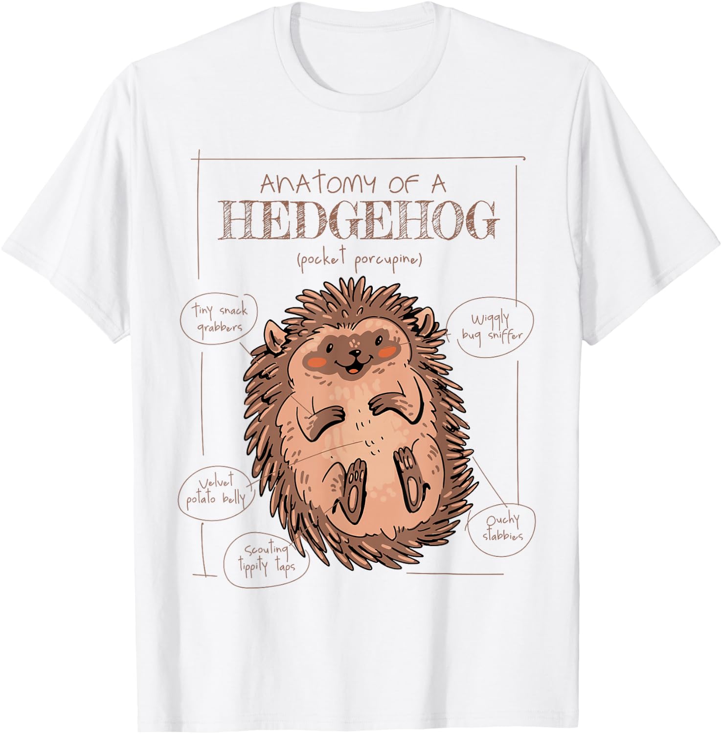 Anatomy of a Hedgehog - Pocket Porcupine T-Shirt - T-Shirt | White