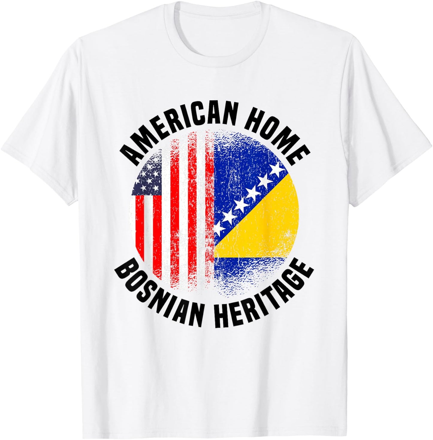 Bosnia Outfit & Women US American Bosnian Flag T-Shirt - T-Shirt | White