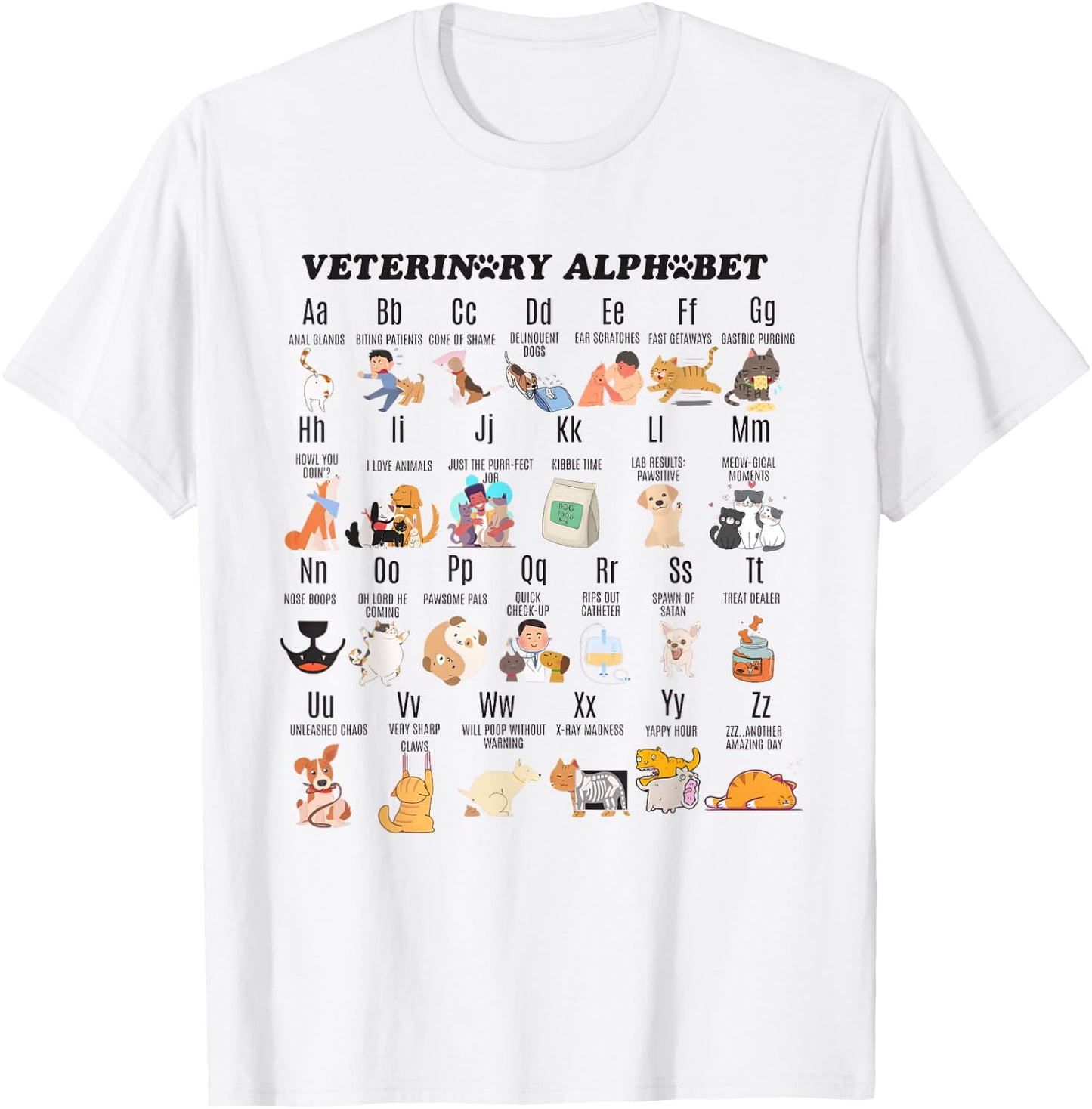 Veterinary Medicine Alphabet Veterinarian Veterinary Student T-Shirt - T-Shirt | White