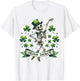 Irish Dance Skeleton Dancing Clover Funny Vintage T-Shirt - T-Shirt | White