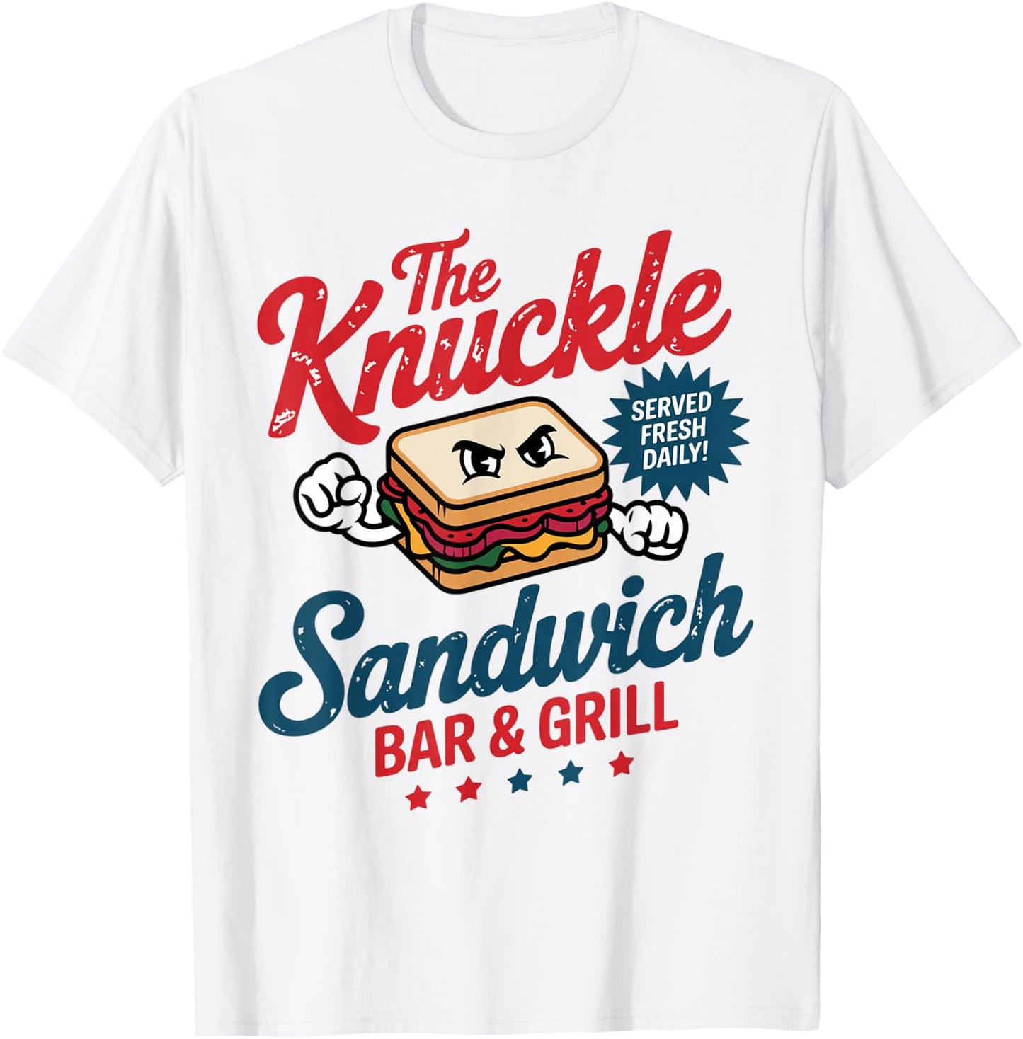 The Knuckle Sandwich Bar & Grill Fighting Sarcastic Joke T-Shirt - T-Shirt | White