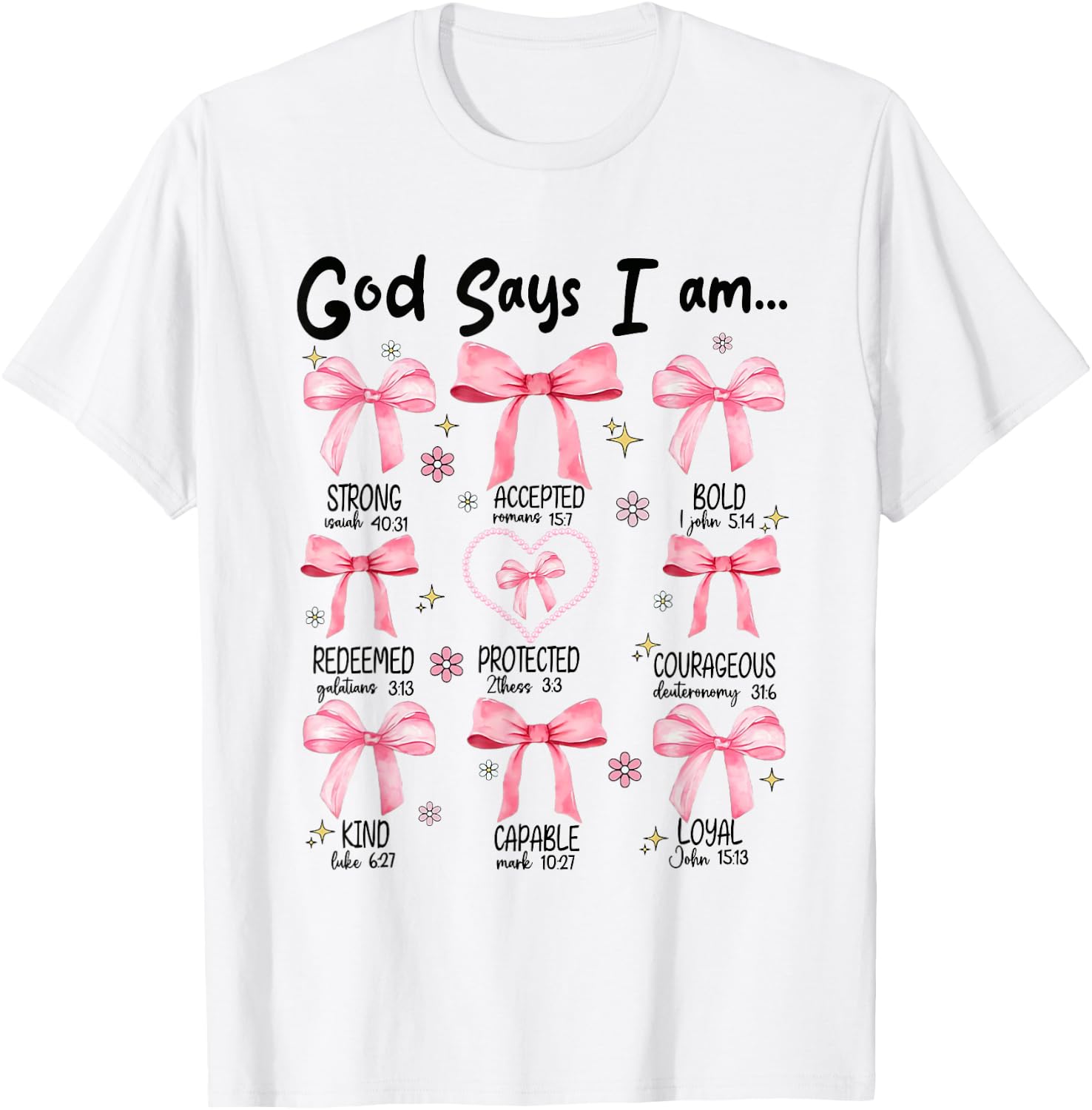 God Says I Am Pink Coquette Christian Jesus Happy Easter Day T-Shirt - T-Shirt | White