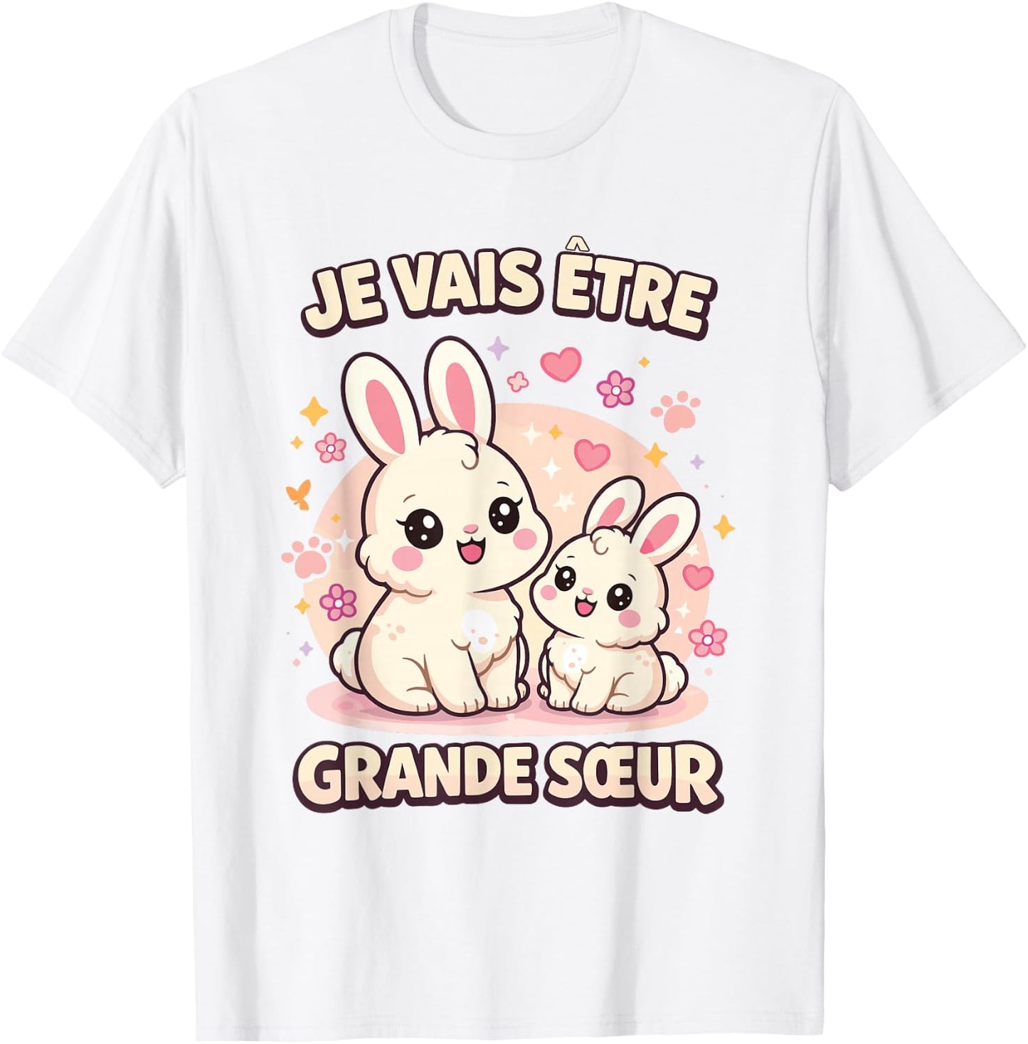 Je Vais Être Grande Sœur Lapin Cadeau Annonce Grossesse T-Shirt - T-Shirt | White