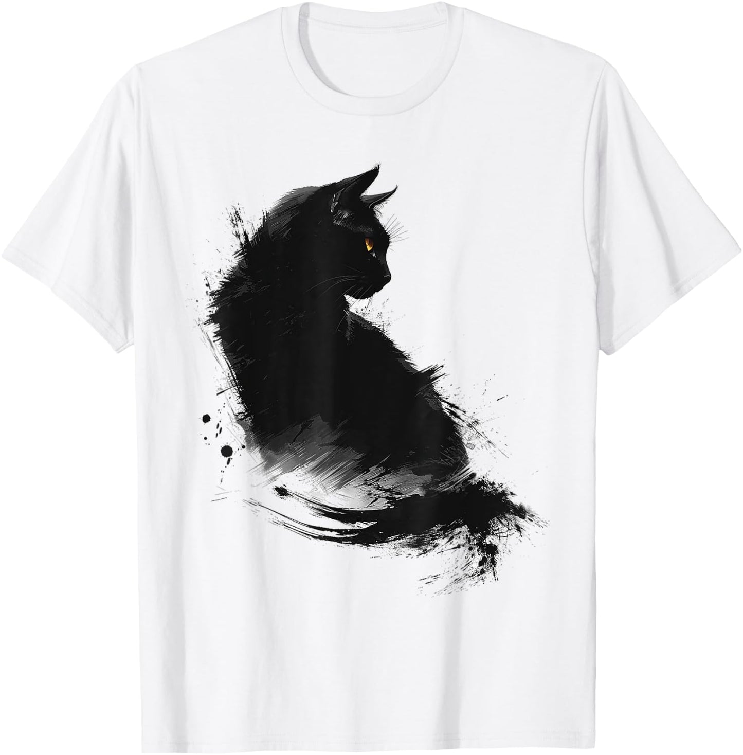 Abstract Cat Pattern Drawing Art Animal Cat , white, S T-Shirt - T-Shirt | White
