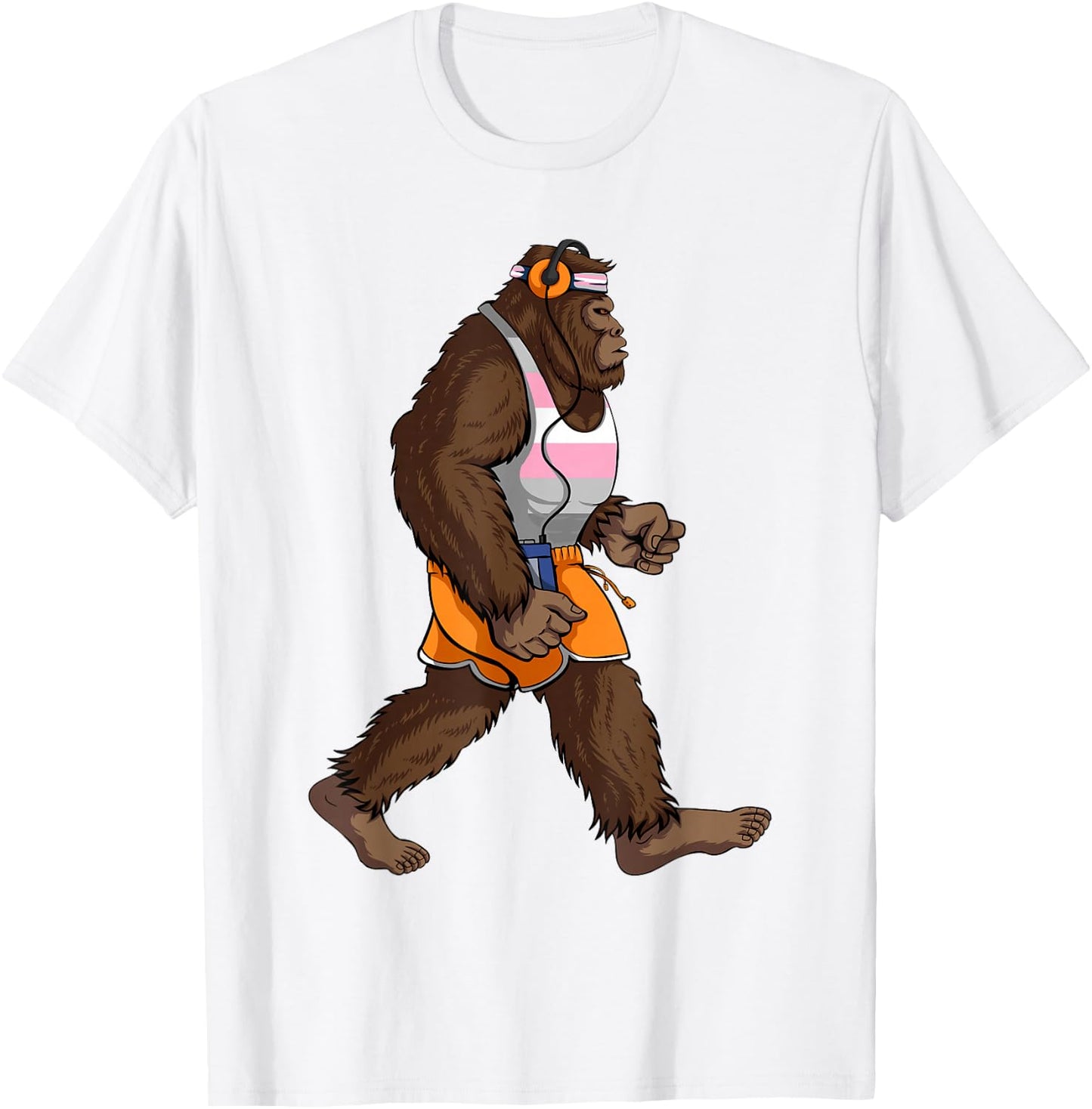 Demigirl Pride Flag Funny Bigfoot Demigirl Flag T-Shirt - T-Shirt | White