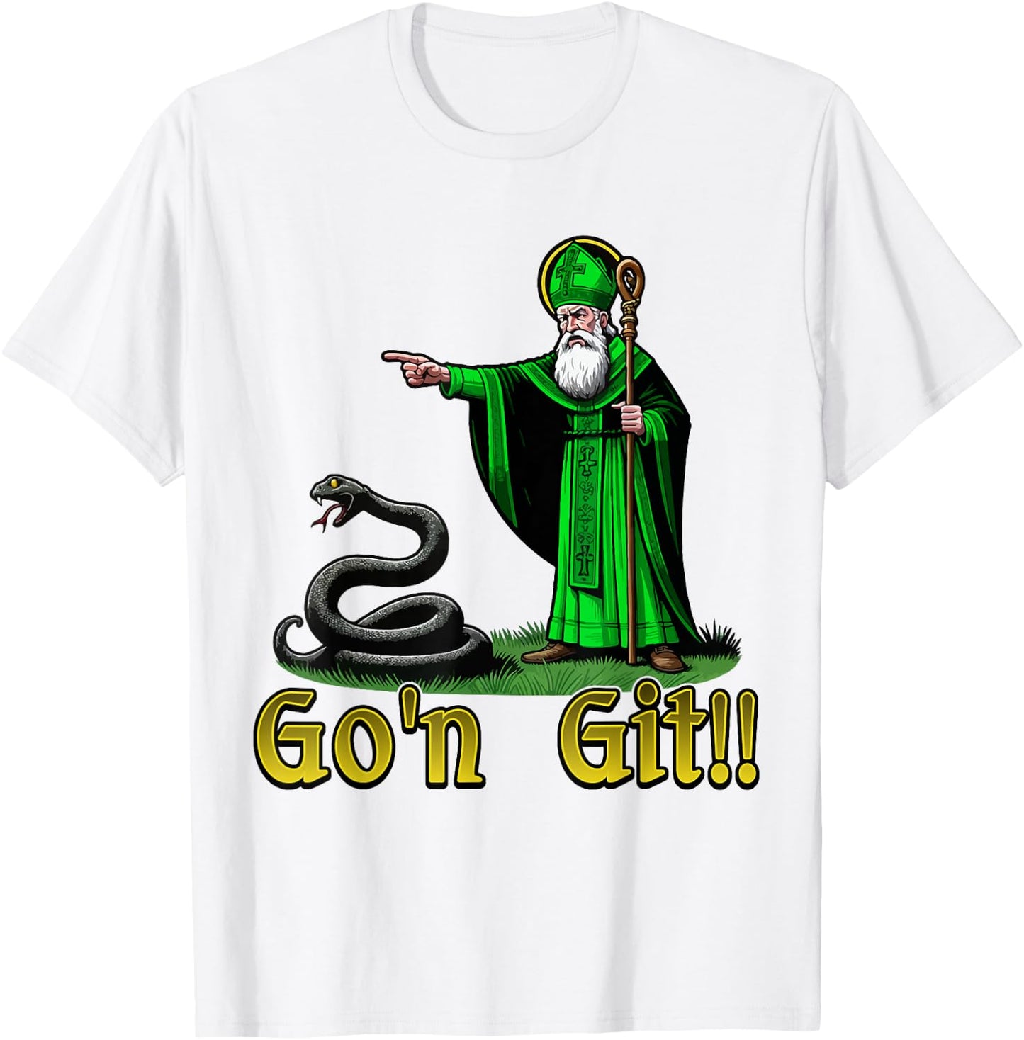 Go'n Git Funny St Patricks Day Snake T-Shirt - T-Shirt | White