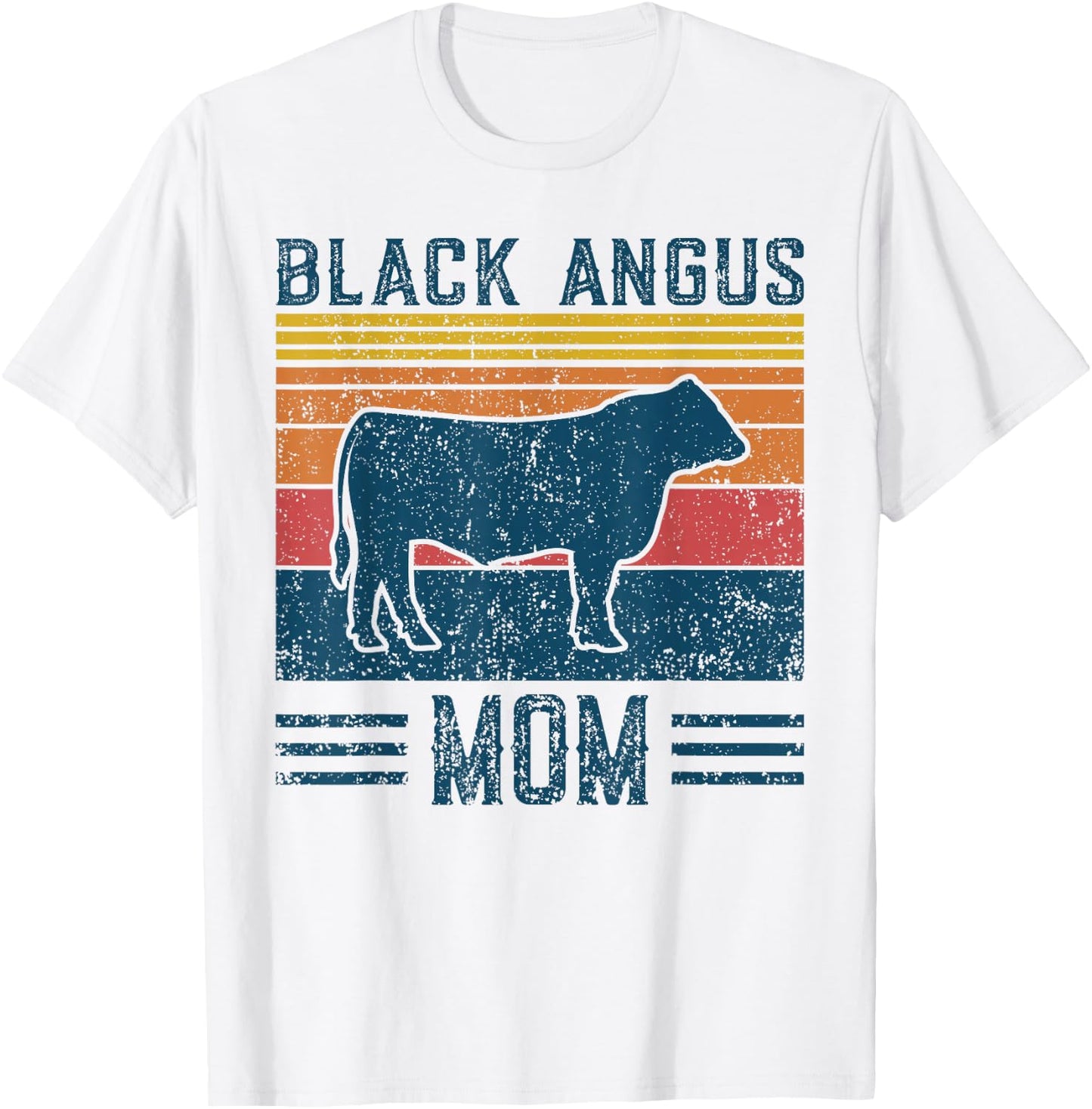 Best Cow Mom Women - Vintage Cattle Black Angus T-Shirt - T-Shirt | White