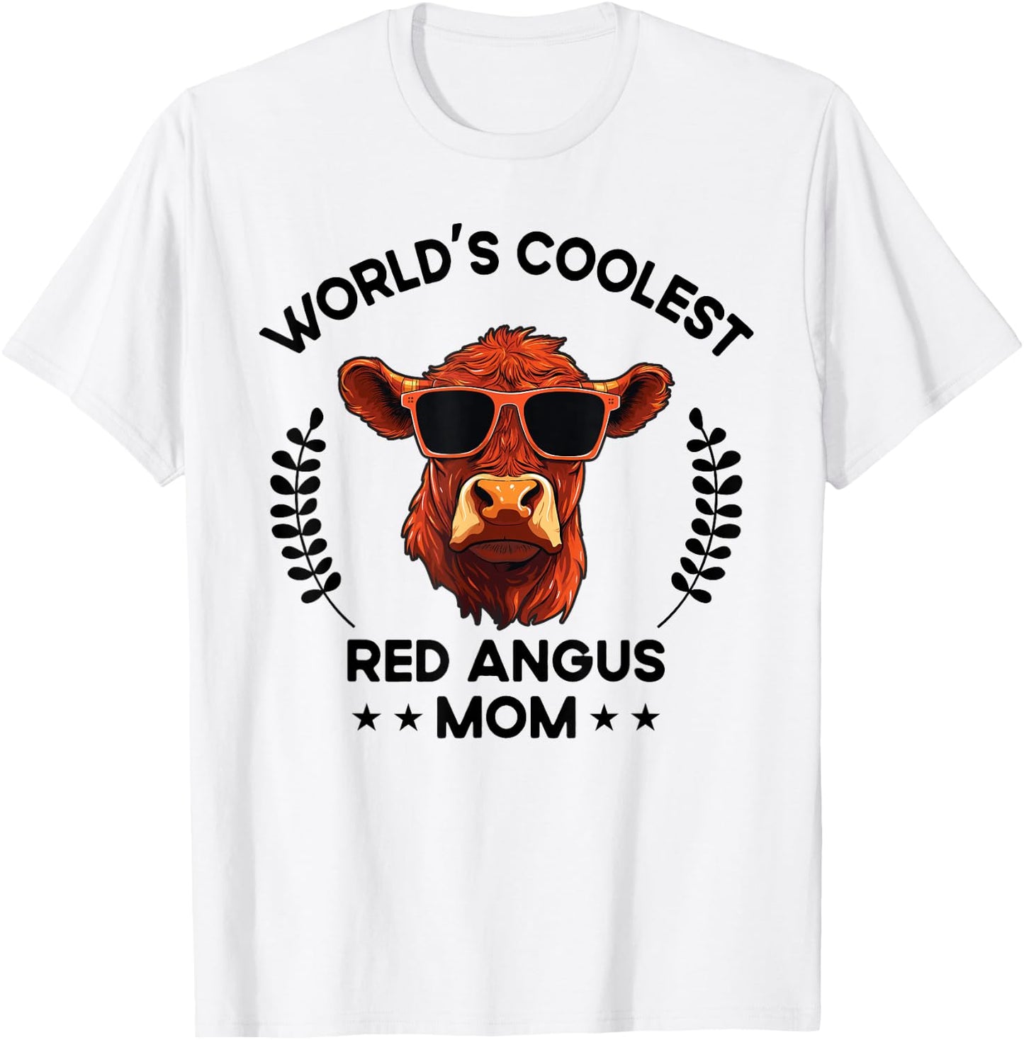 World's Coolest Cow Mom Mama - Women Farmer Red Angus T-Shirt - T-Shirt | White