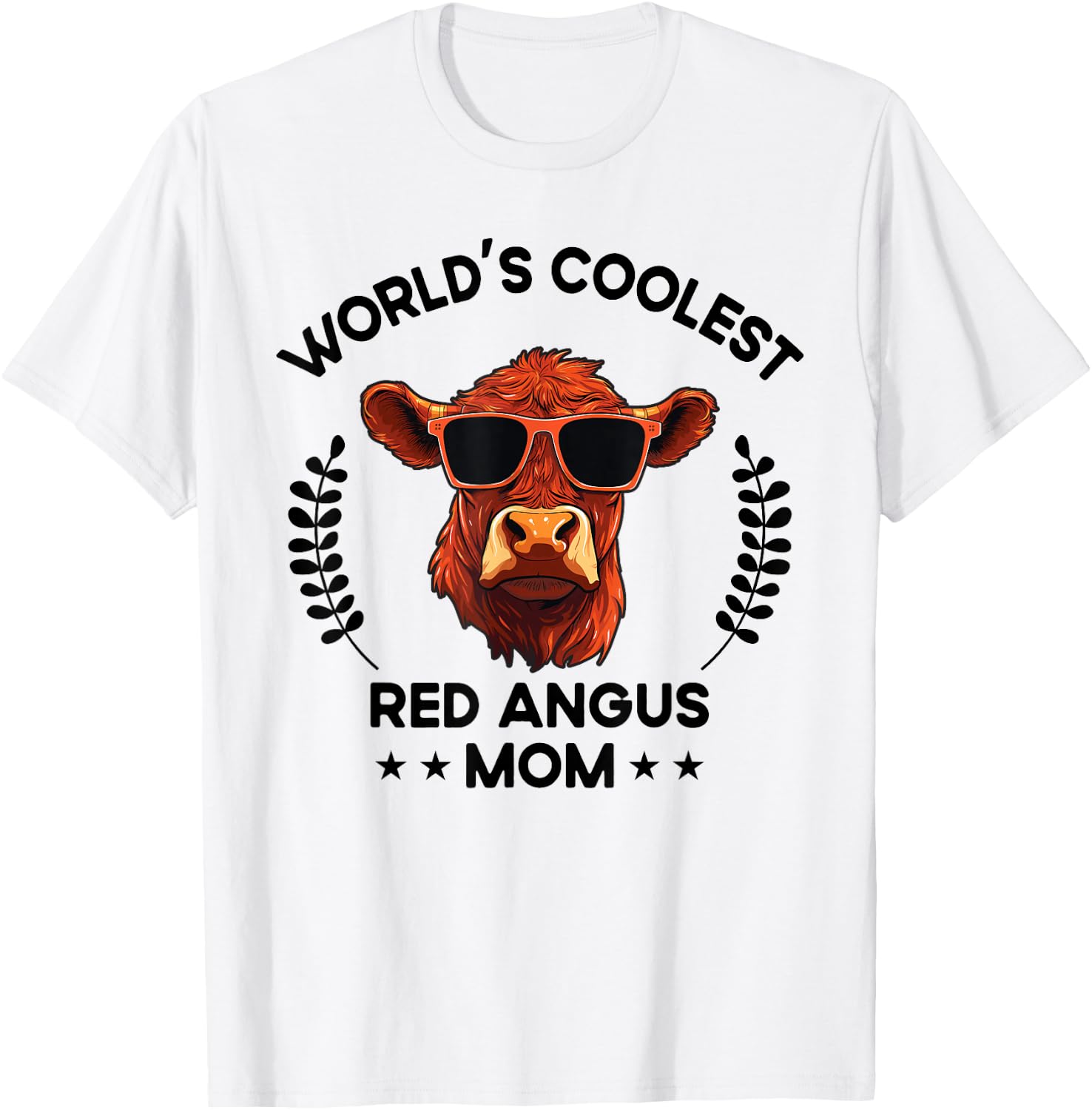 World's Coolest Cow Mom Mama - Women Farmer Red Angus T-Shirt - T-Shirt | White