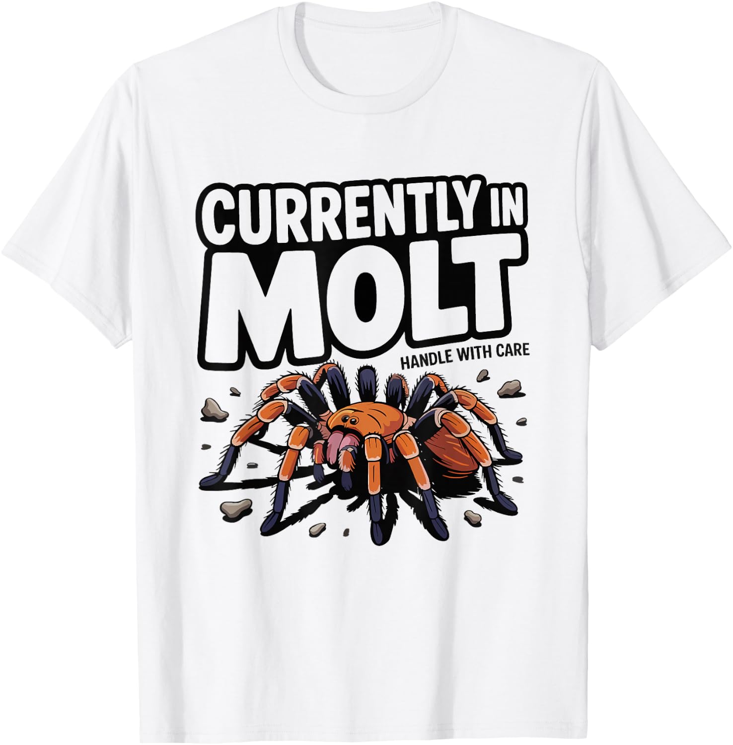 Tarantula Keeper Molting Humor Spider Skins Graphic Molt T-Shirt - T-Shirt | White