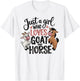 Just A Girl Who Loves Goat & Horse Farming Farmer Kids Girls T-Shirt - T-Shirt | White