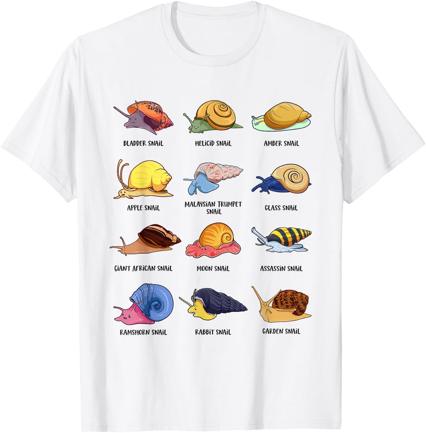 Snails of The World - Snail Species T-Shirt - T-Shirt | White