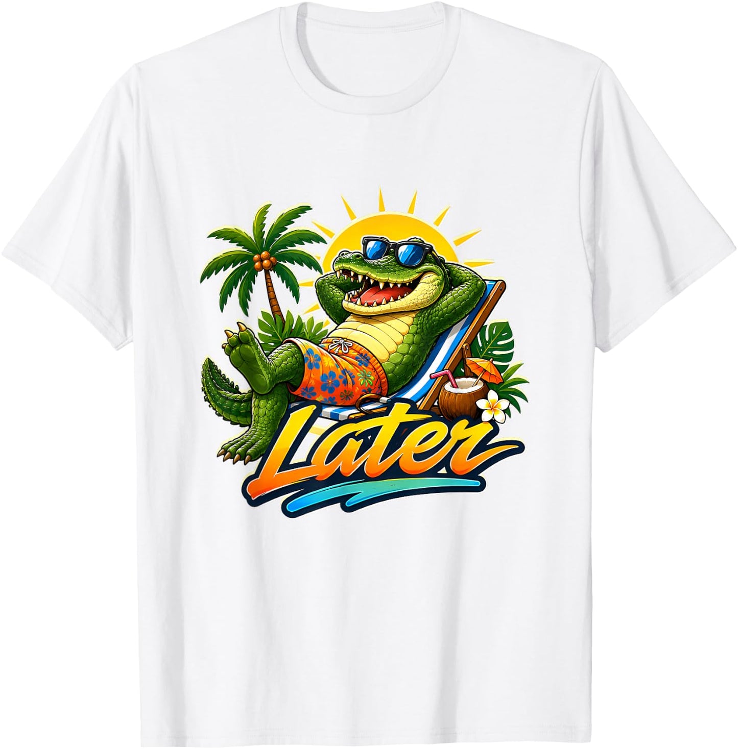 See You Later Teacher Summer Alligator Last Day of School T-Shirt - T-Shirt | White