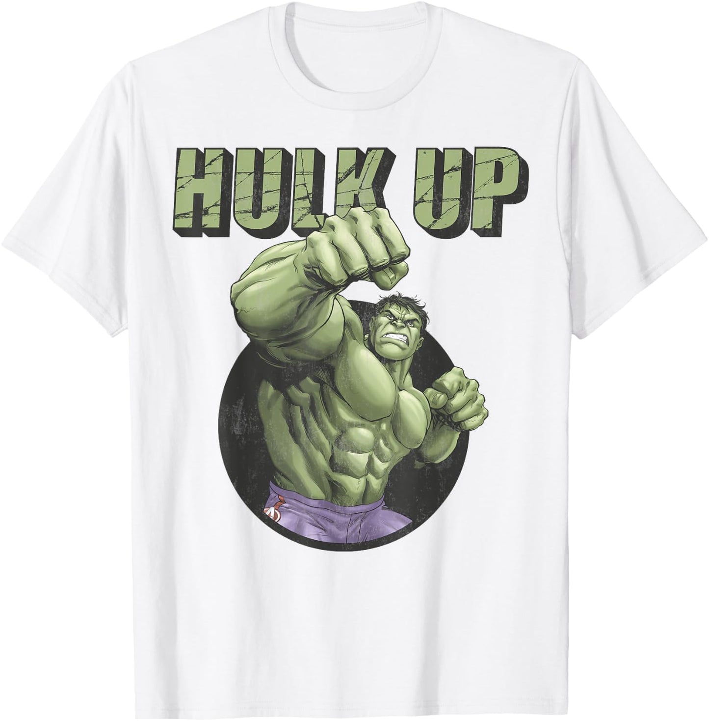 Marvel Logo Hulk Up Bulk Up Bulk Up Kids T-Shirt - T-Shirt | White
