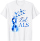 End ALS Blue Awareness Ribbon Butterflies Family Support Kid T-Shirt - T-Shirt | White