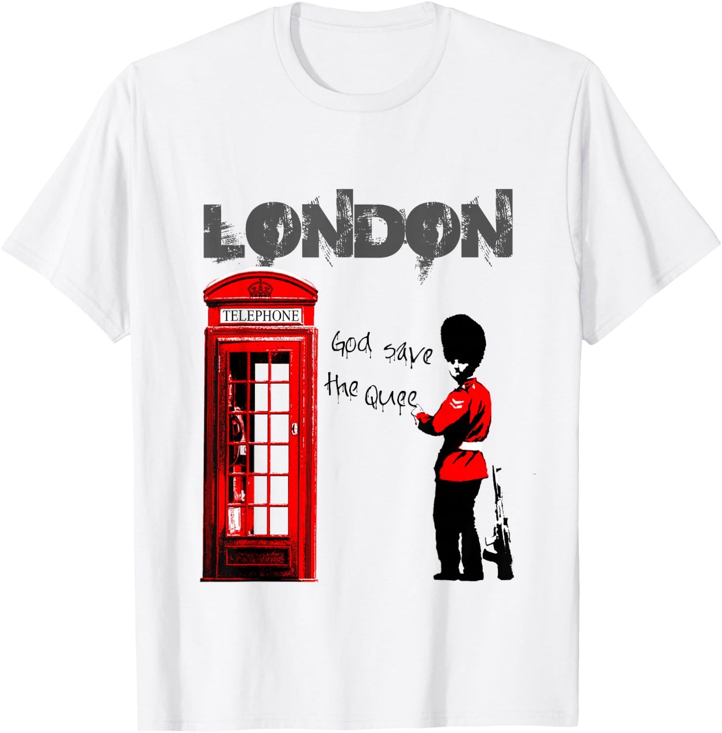 London Banksy Gott schütze die Königin T-Shirt - T-Shirt | White