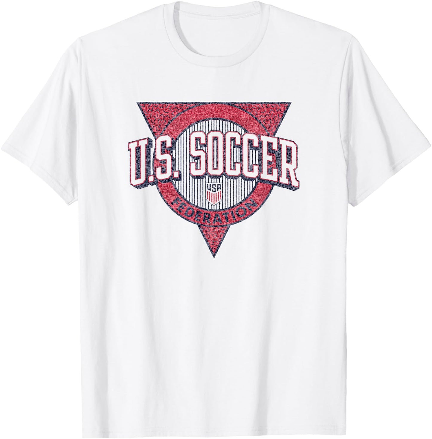 U.S. Soccer Retro Triblock White USMNT Officially Licensed T-Shirt - T-Shirt | White