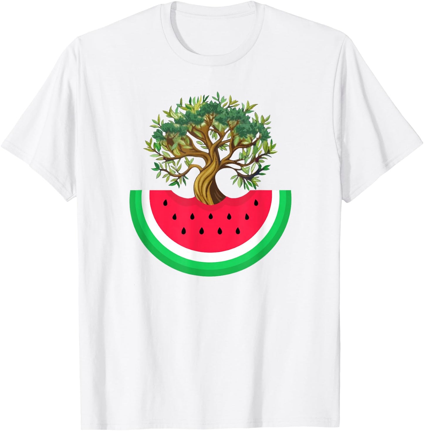 Palestine Watermelon Palestinian Olive Freedom for Palestine , Blue, S T-Shirt - T-Shirt | White