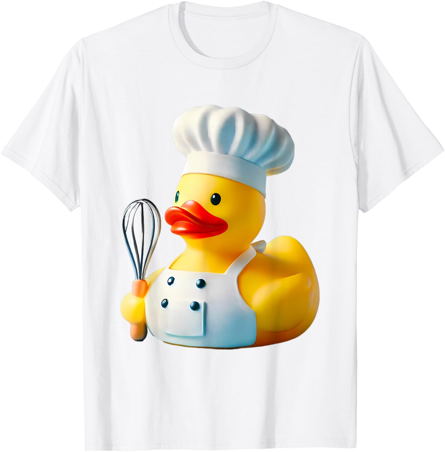 Chef Rubber Duck Cook Ducky Duckie T-Shirt - T-Shirt | White