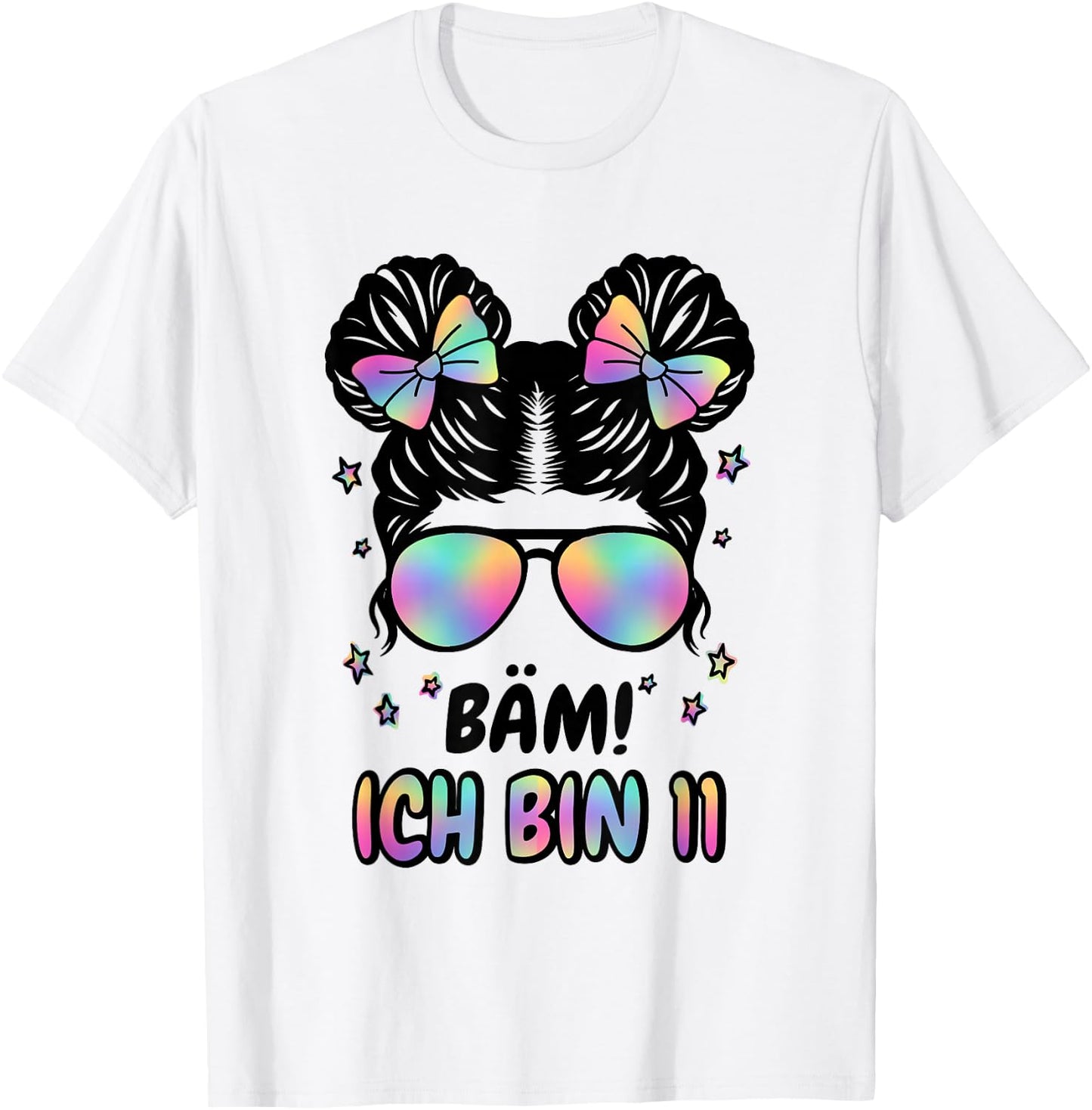 11. Geburtstag Mädchen Messy Bun Bäm! Ich Bin Elf T-Shirt - T-Shirt | White