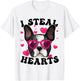 Boston Terrier Heart Glasses Girls Bostie Valentines Day T-Shirt - T-Shirt | White
