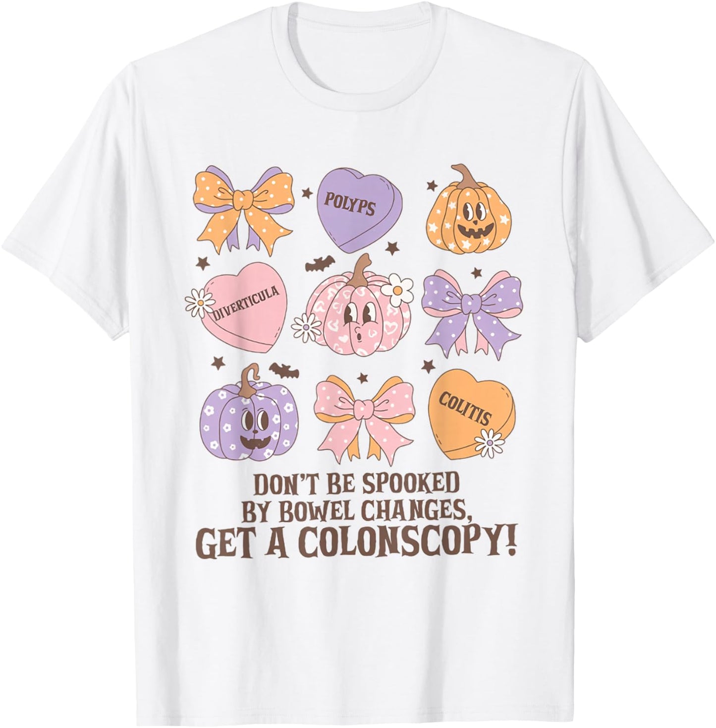 GI Nurse Halloween Get A Colonscopy Gastroenterology Pumpkin T-Shirt - T-Shirt | White