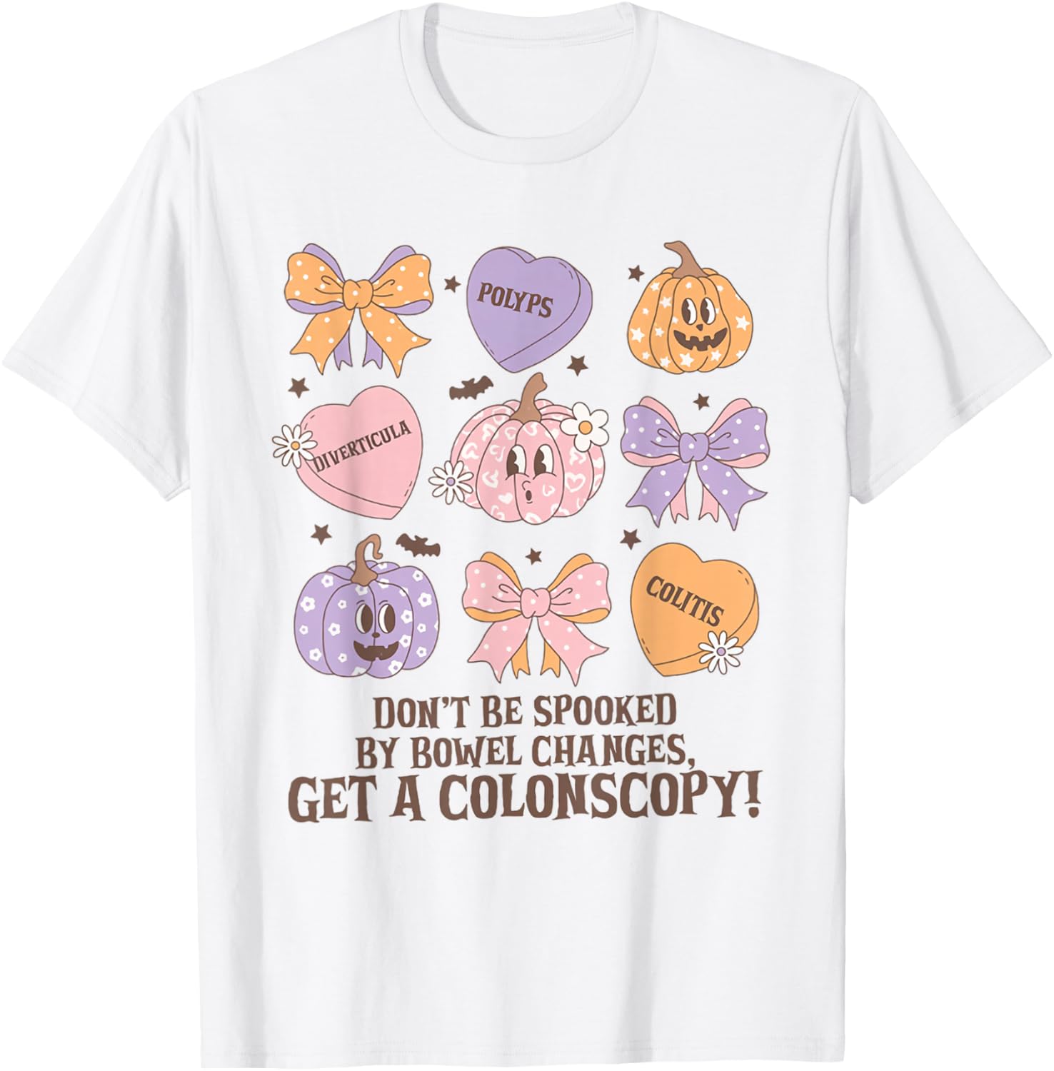 GI Nurse Halloween Get A Colonscopy Gastroenterology Pumpkin T-Shirt - T-Shirt | White