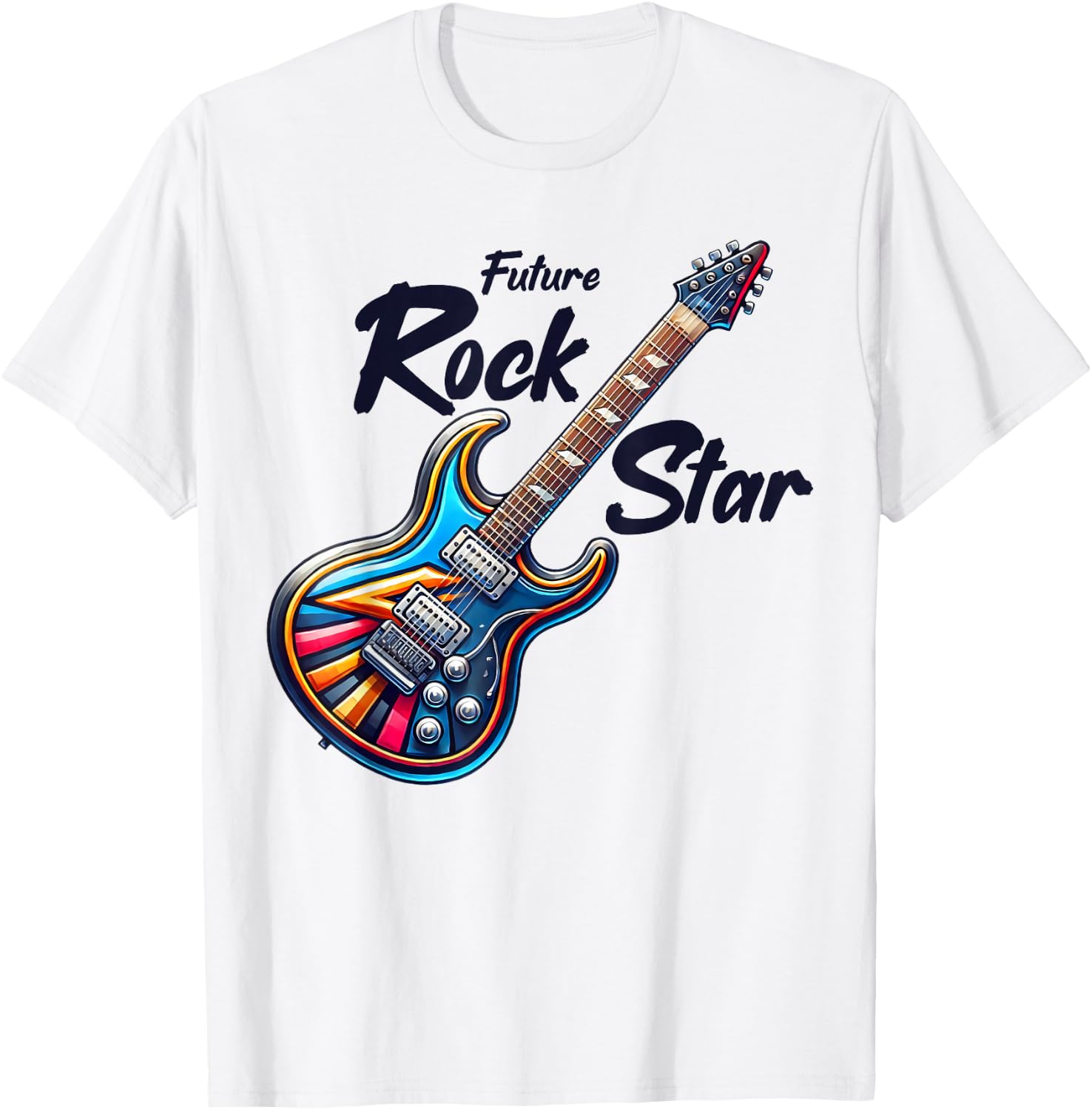 Future Rock Star, Guitar Band, Funny Rock, Girls Boys Kids T-Shirt - T-Shirt | White