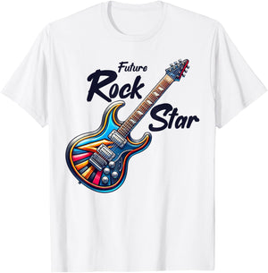 Future Rock Star, Guitar Band, Funny Rock, Girls Boys Kids T-Shirt - T-Shirt | White